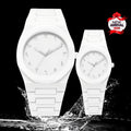 White Couple Watches Carbon Fiber Water Resistant Unisex