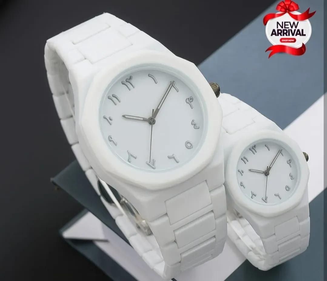 White Couple Watches Carbon Fiber Water Resistant Unisex